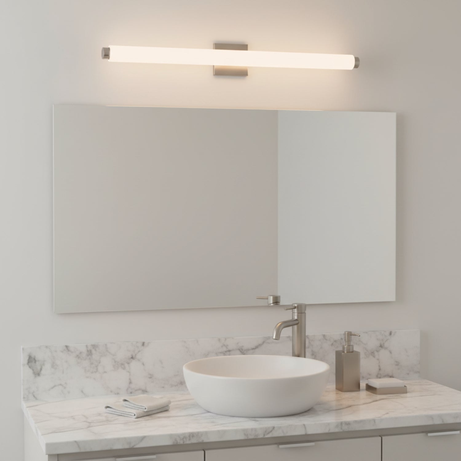 Sonneman Tubo Slim Led Satin Nickel 2432.13-DT Bath And Vanity Light