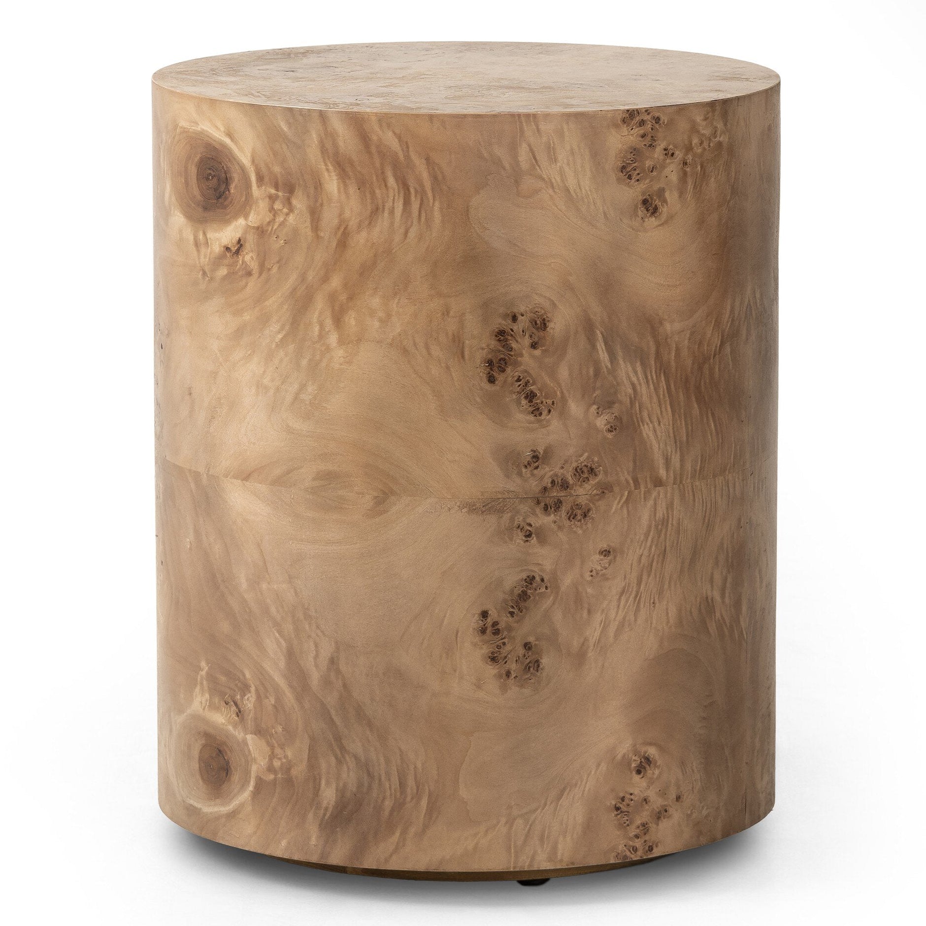 Four Hands Caya Caramel Burl End Table back view