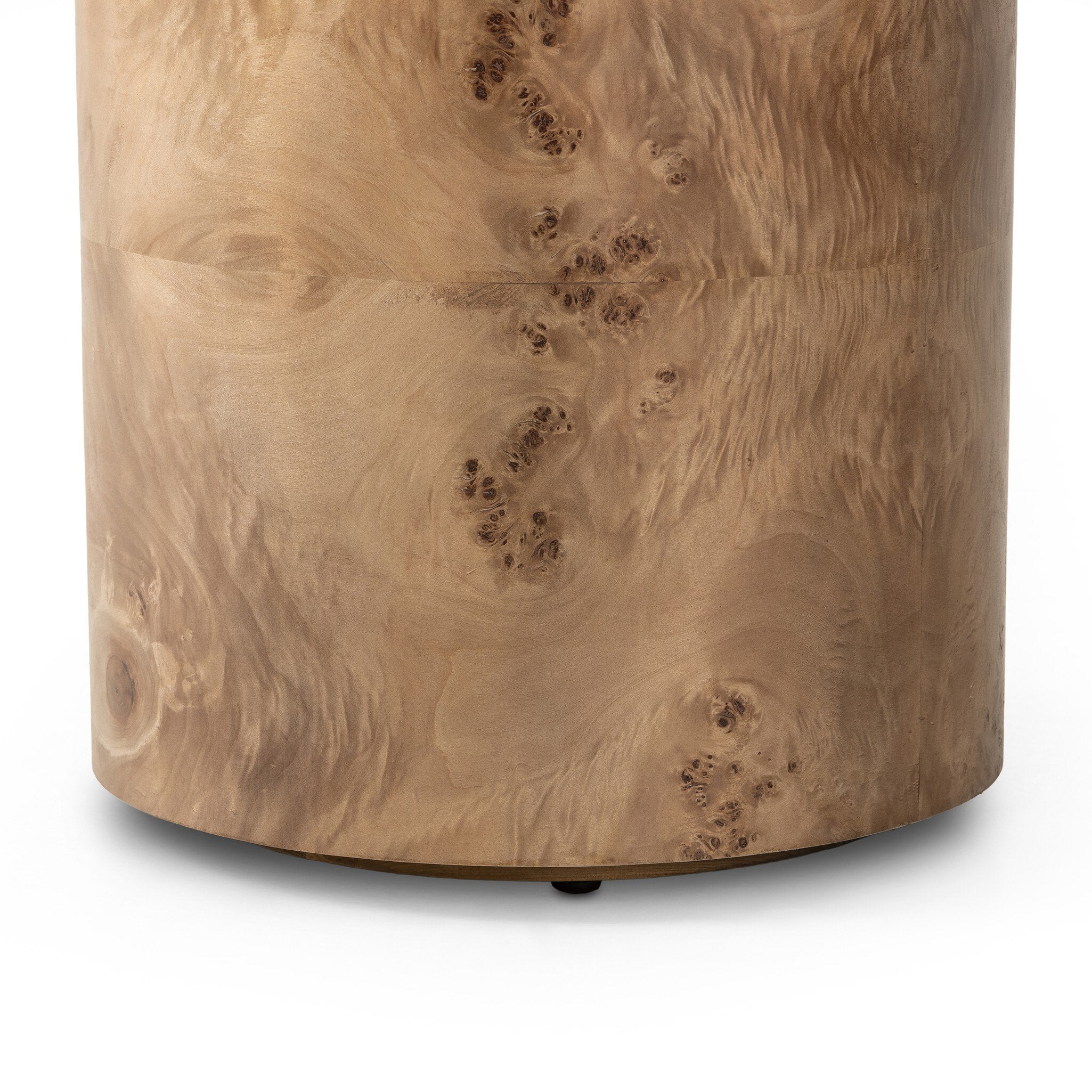 Four Hands Caya Caramel Burl End Table finish close-up