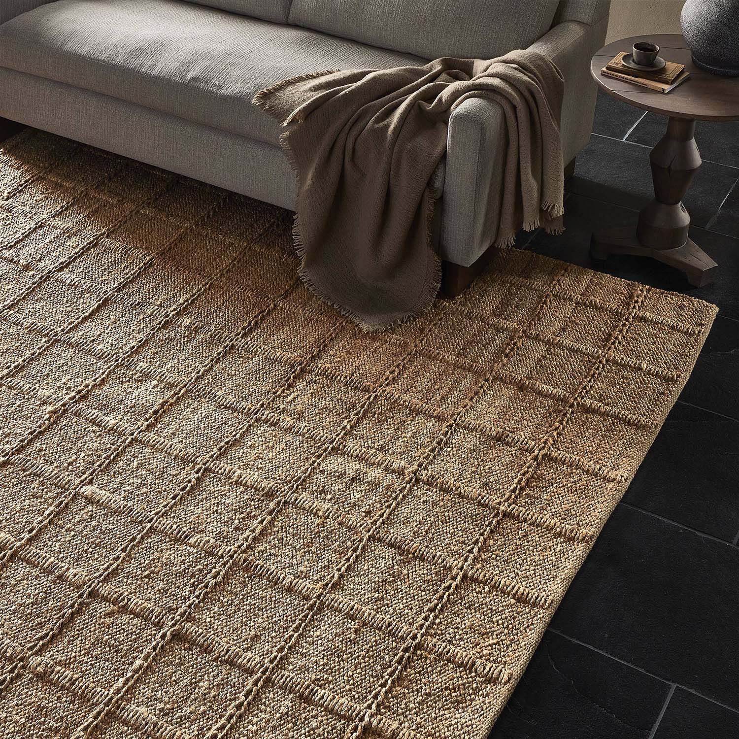 Four Hands Grid Jute Area Rug - Final Sale