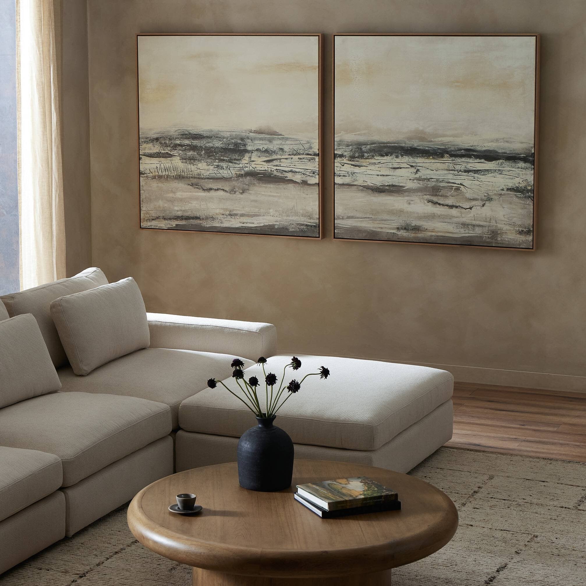 Four Hands x Matera Vista Diptych Framed Art Set of 2 styled in a room setting