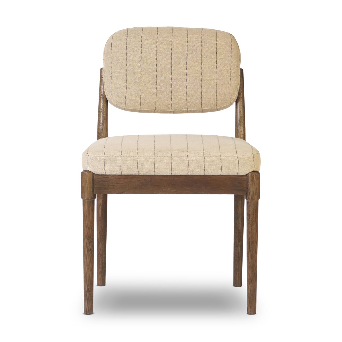 Four Hands Esther Lavon Flint Dining Chair Set of 2 on drifted oak, front view