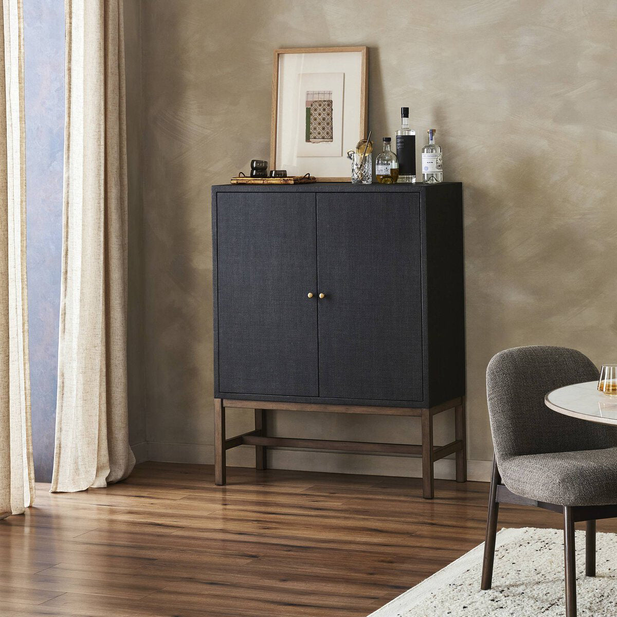 Four Hands Fiona Black Bar Cabinet