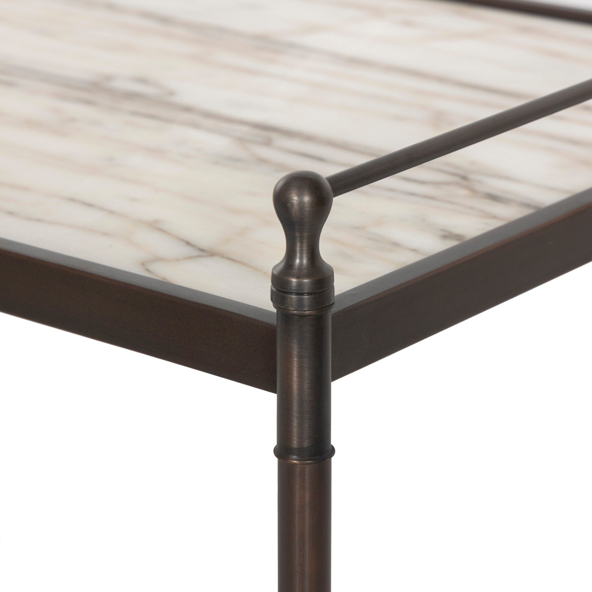 Four Hands Eisen Striated Marble Nightstand detail view 2