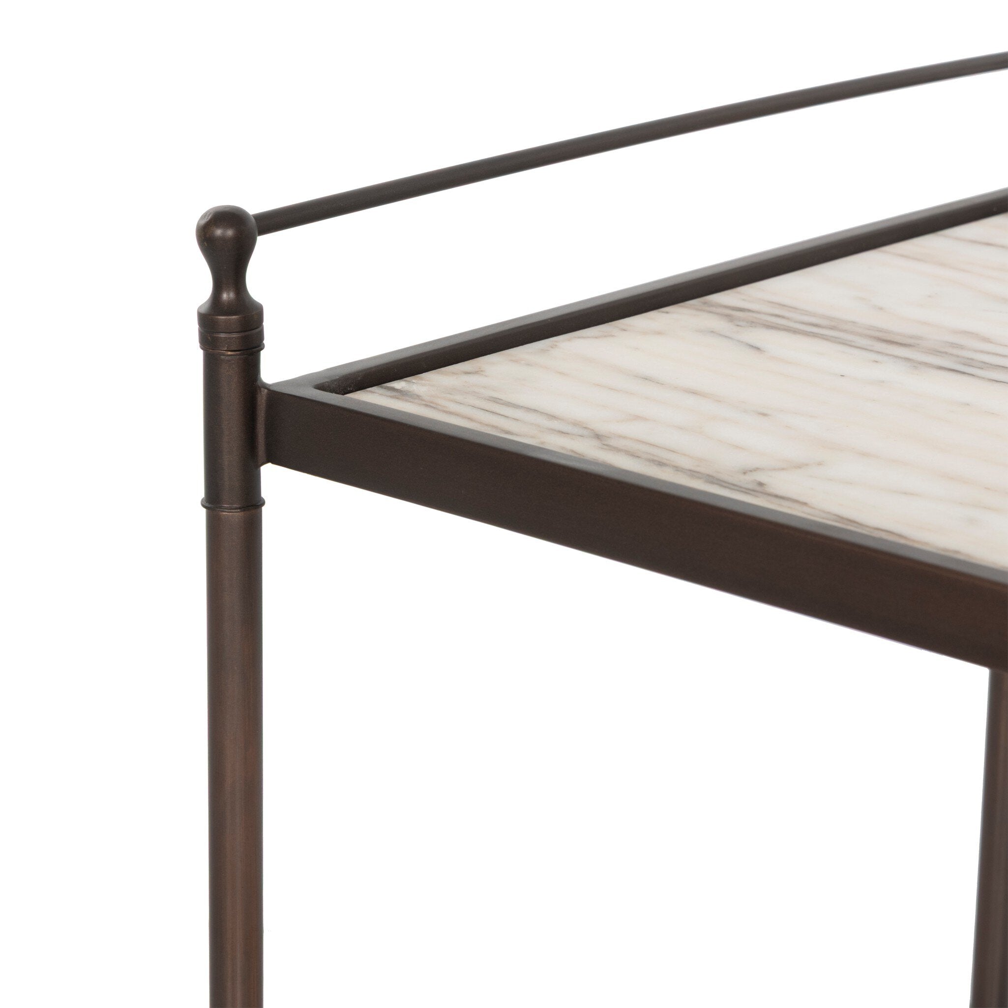 Four Hands Eisen Striated Marble Nightstand detail view 4
