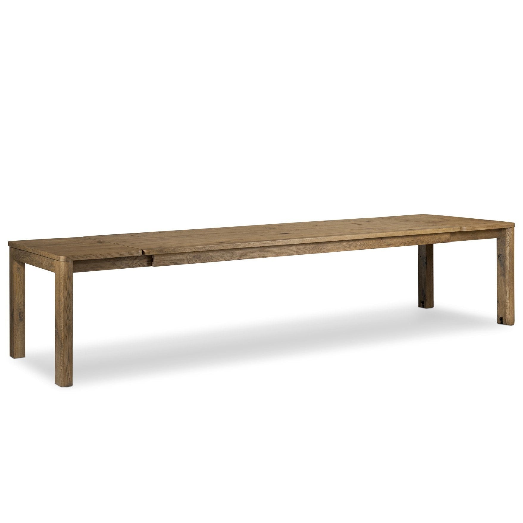 Four Hands Noeline Resawn Worn Oak Extension Dining Table styled view 2