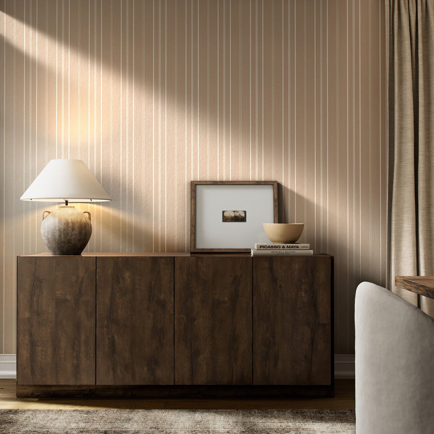 Getty Images x Four Hands Stripe Tan I Wallpaper