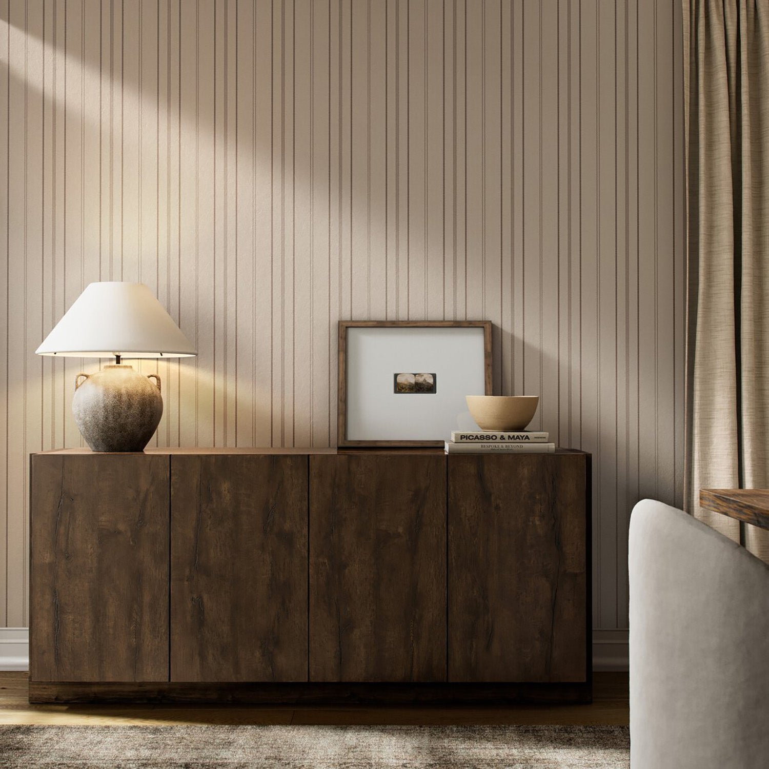 Getty Images x Four Hands Stripe Taupe II Wallpaper