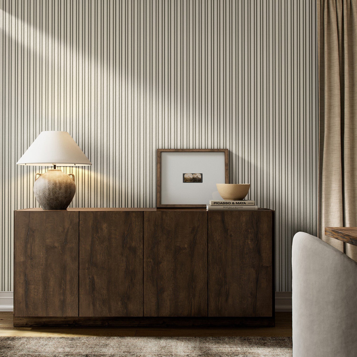 Getty Images x Four Hands Multi Stripe Olive II Wallpaper