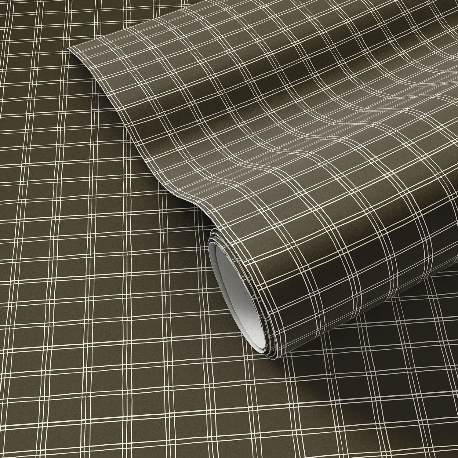 Getty Images x Four Hands Hand Checks Olive I Wallpaper