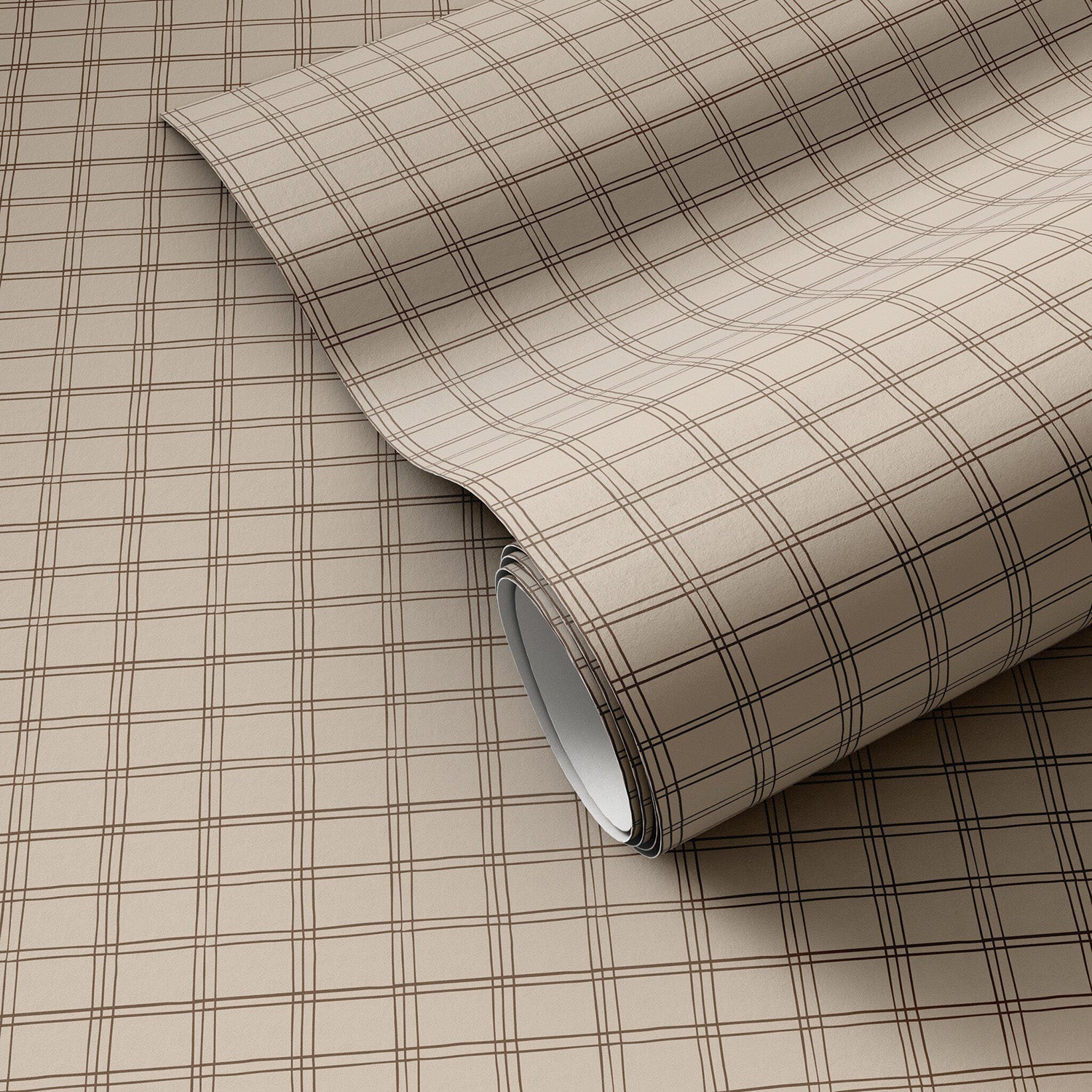 Getty Images x Four Hands Hand Checks Taupe II Wallpaper