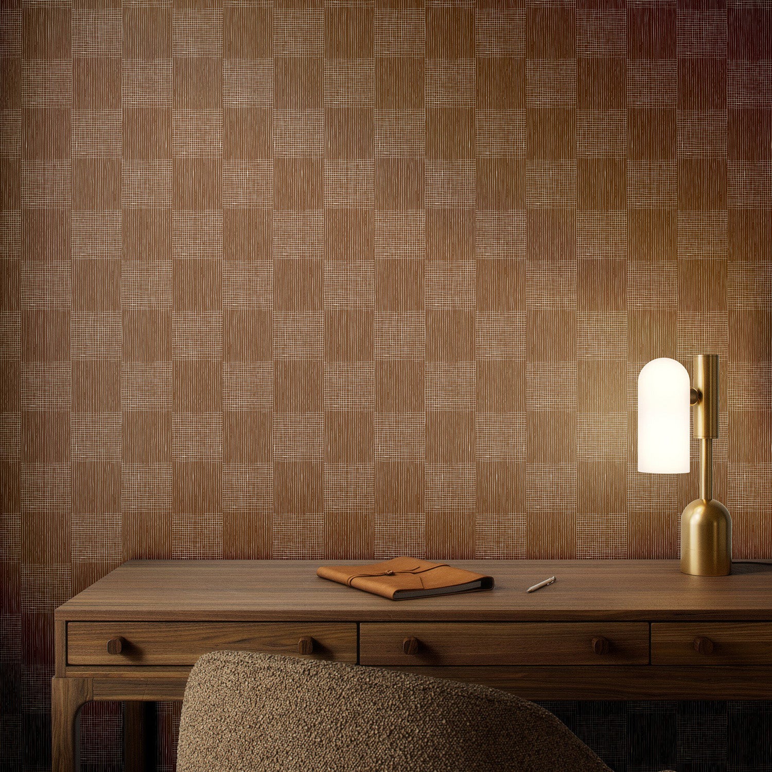 Getty Images x Four Hands Checkers Terracotta I Wallpaper