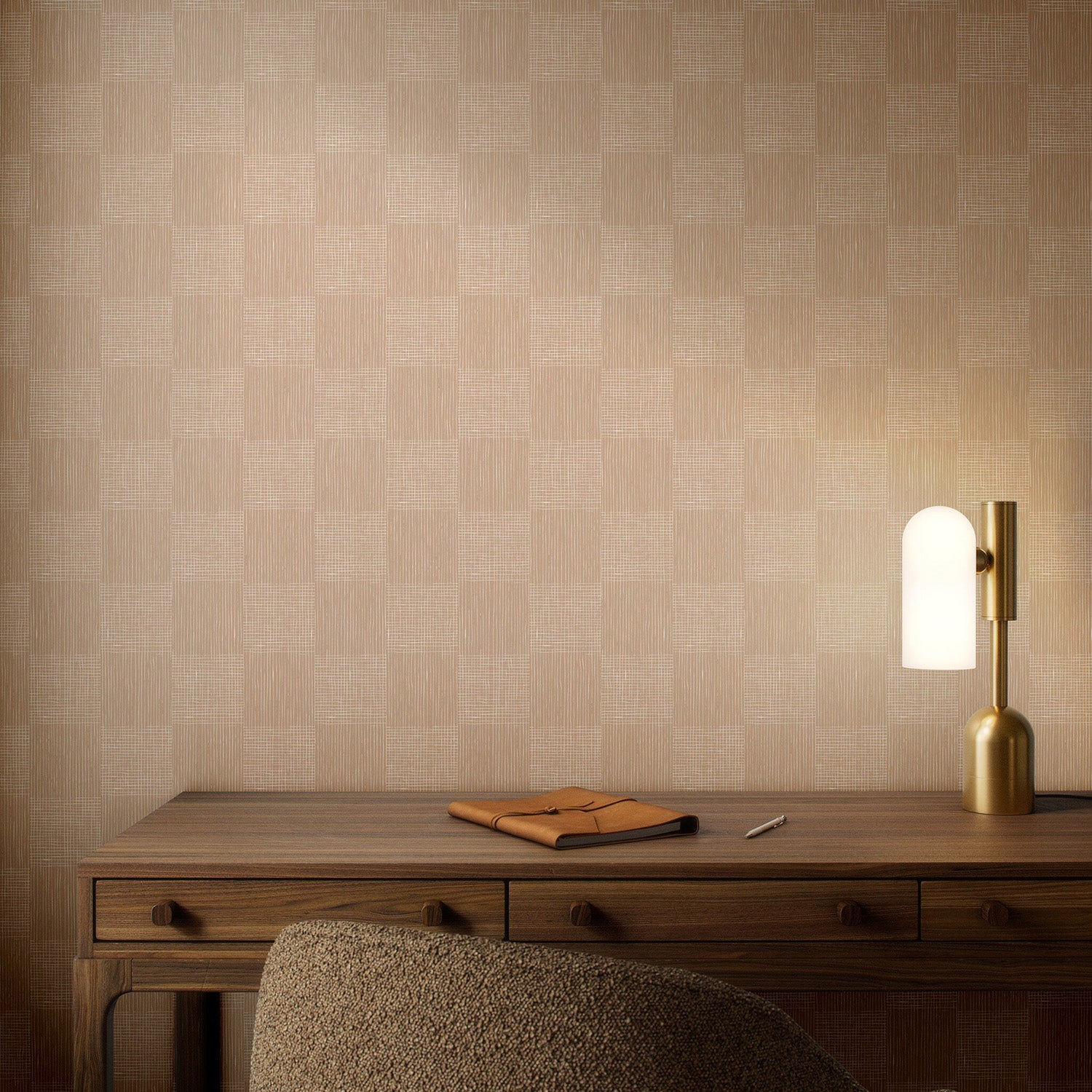 Getty Images x Four Hands Checkers Tan I Wallpaper