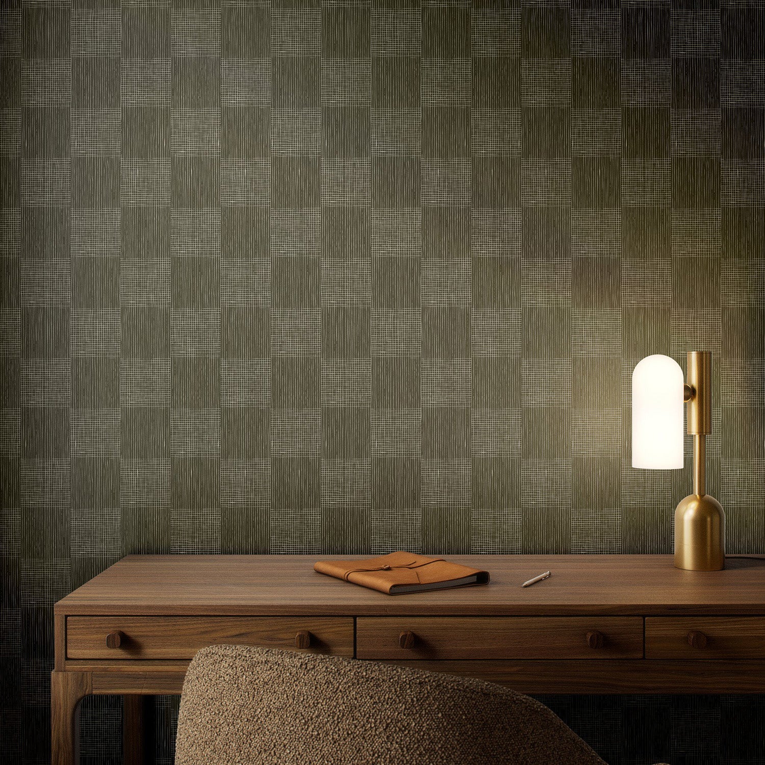 Getty Images x Four Hands Checkers Olive I Wallpaper