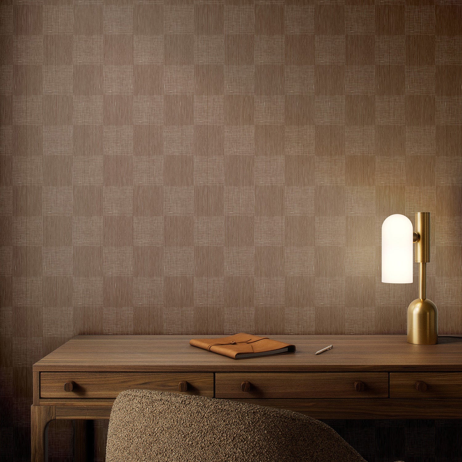 Getty Images x Four Hands Checkers Taupe I Wallpaper