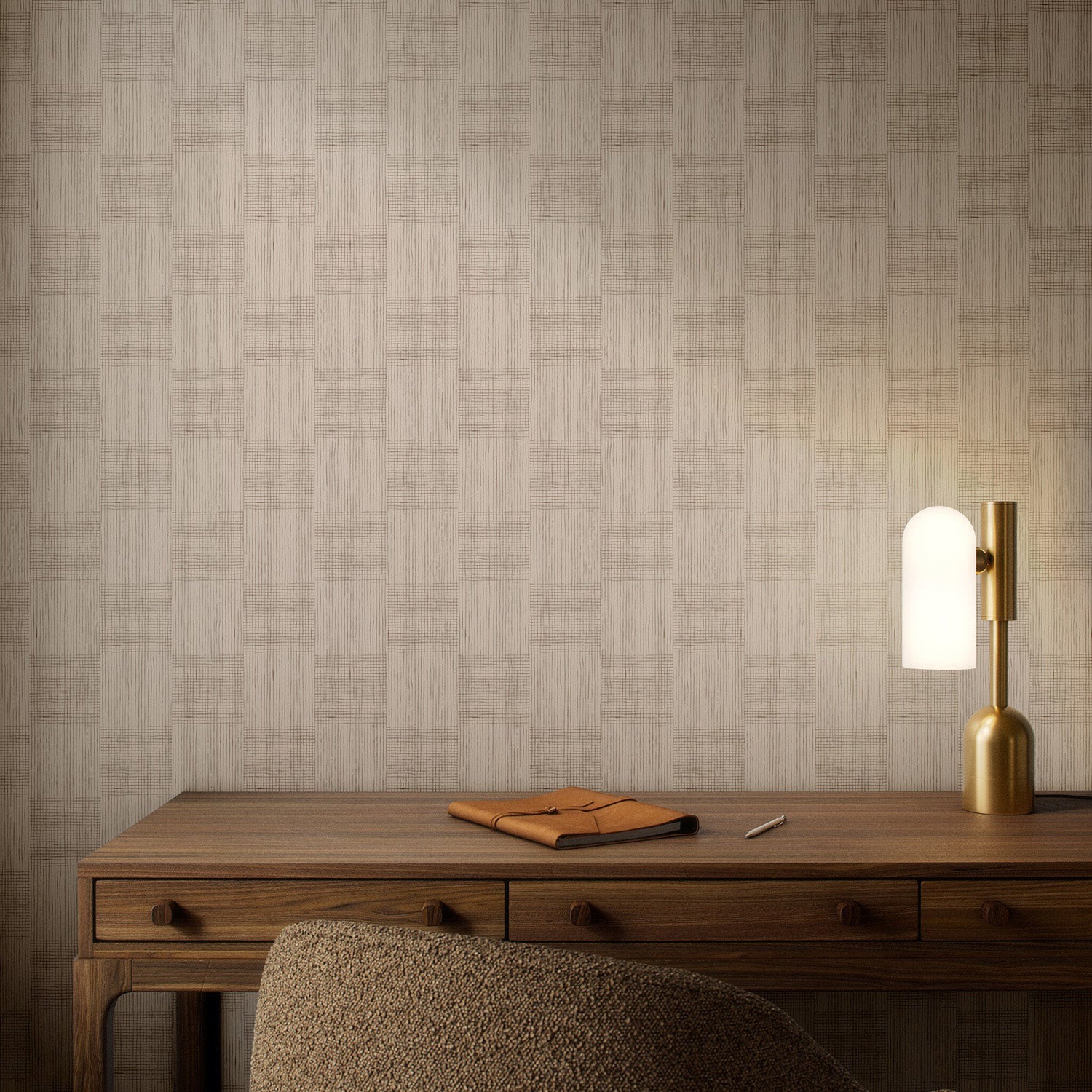 Getty Images x Four Hands Checkers Taupe II Wallpaper