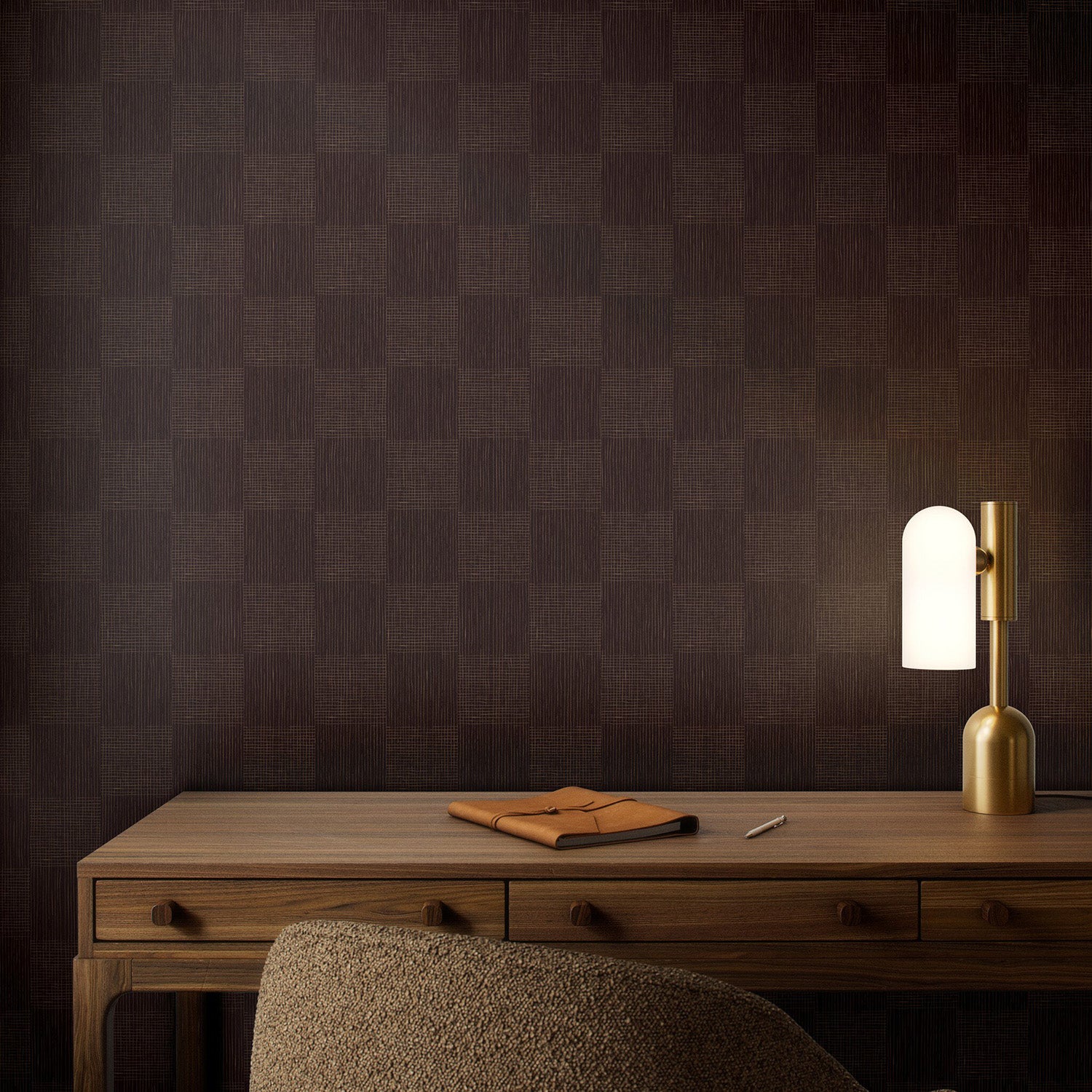 Getty Images x Four Hands Checkers Black & Tan I Wallpaper