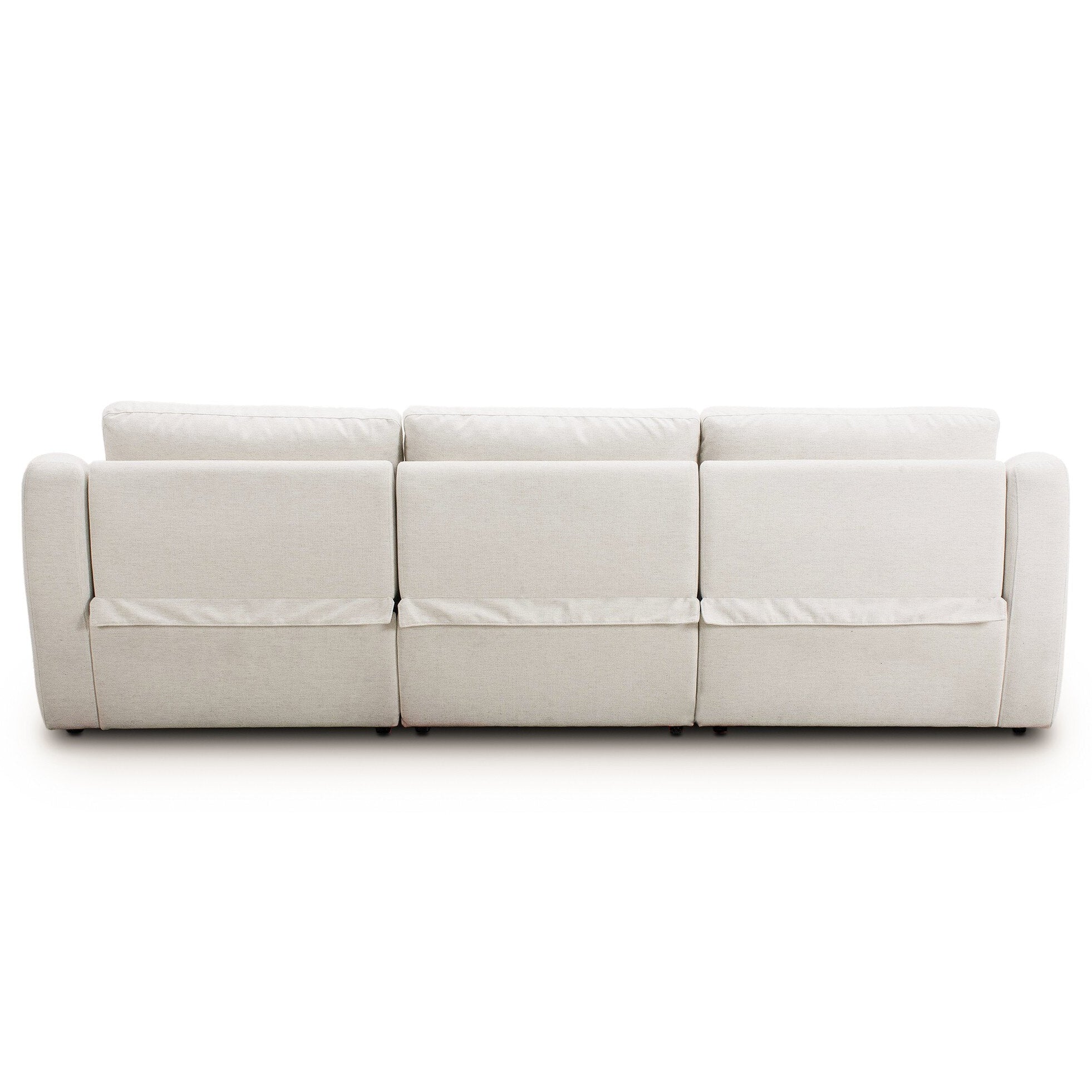 Four Hands Crawford Crypton Nomad Snow Power Recliner 3 Piece Sectional Sofa Sofa back view