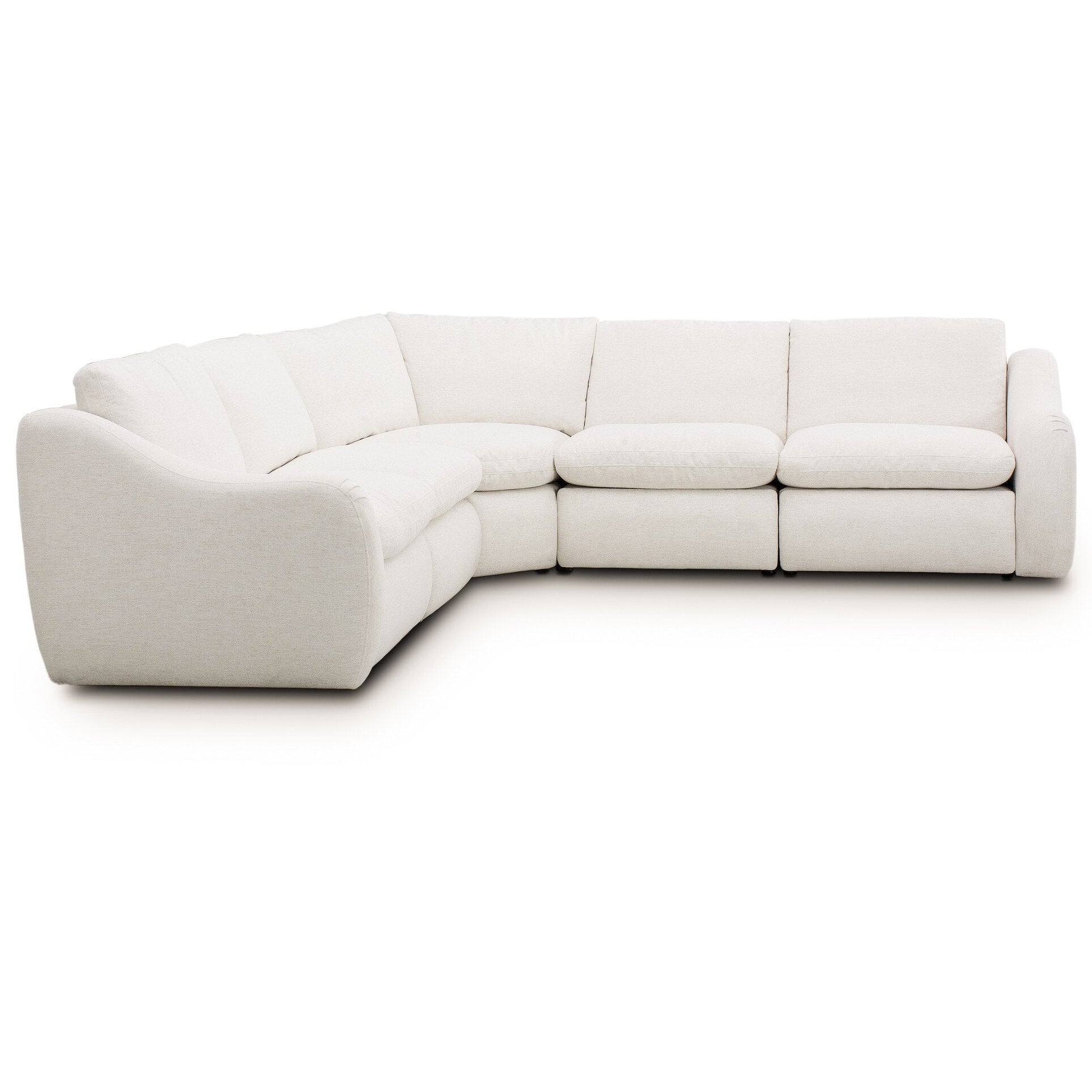Four Hands Crawford Crypton Nomad Snow Power Recliner 5 Piece Sectional Sofa Sofa front view