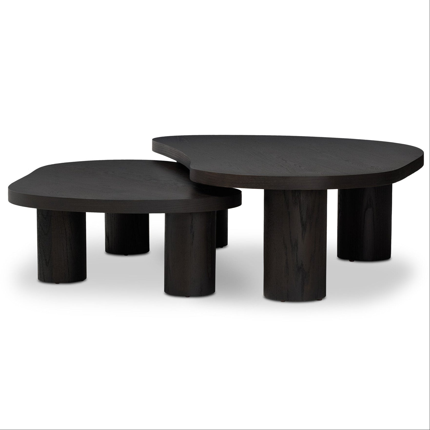 Four Hands Joji Aged Black Nesting Coffee Table side view