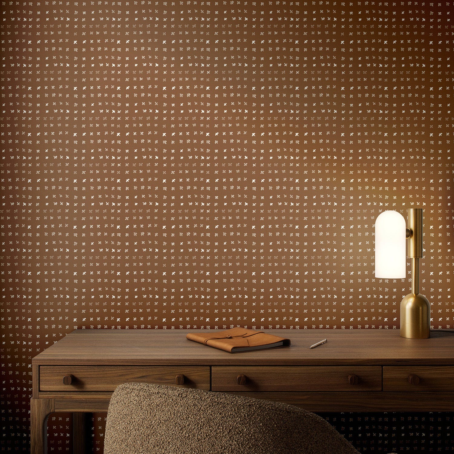 Jess Engle x Four Hands Bisous Terracotta II Wallpaper