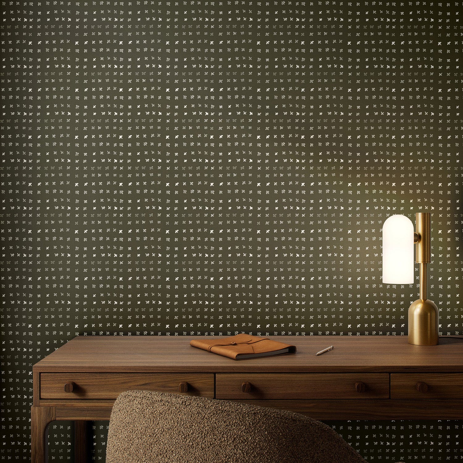 Jess Engle x Four Hands Bisous Olive II Wallpaper