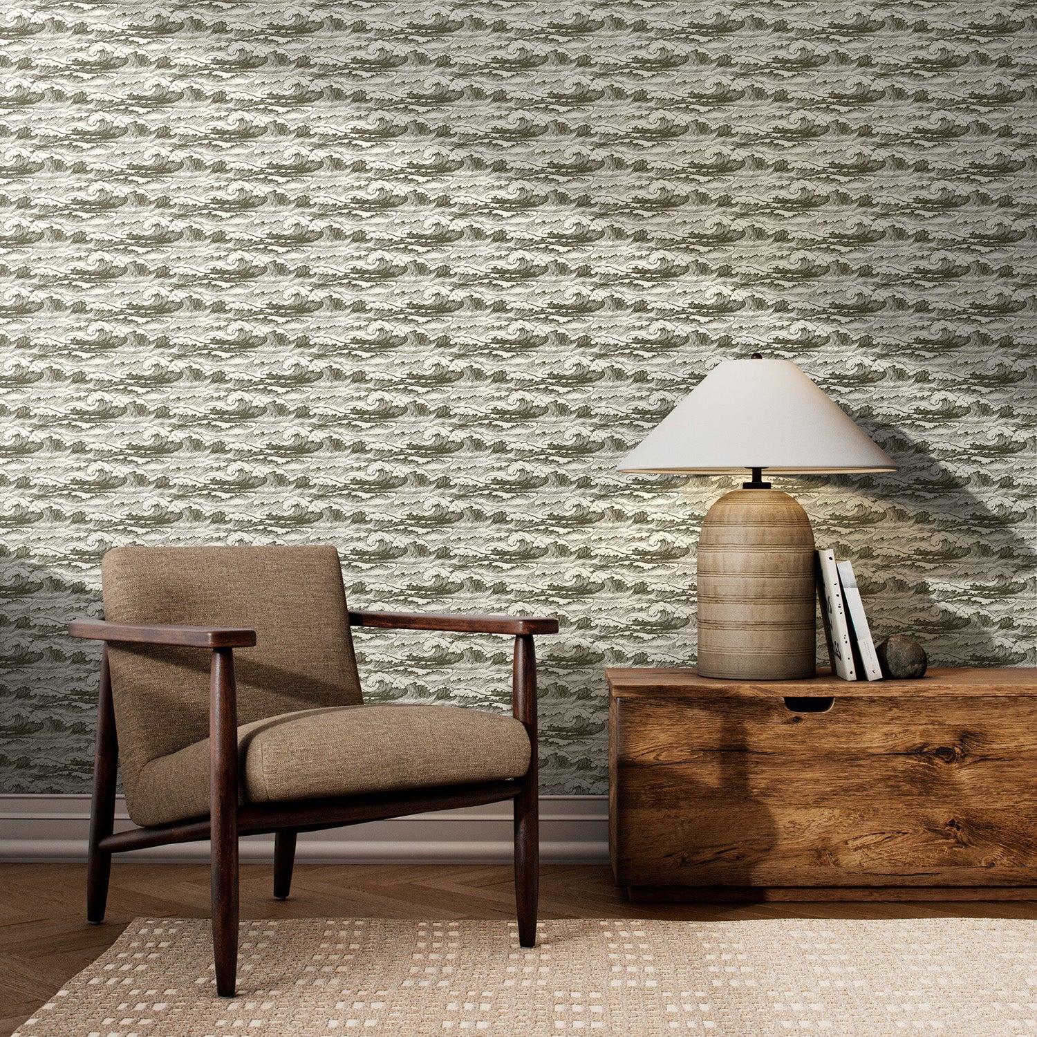 Getty Images x Four Hands Wavebreak Olive II Wallpaper