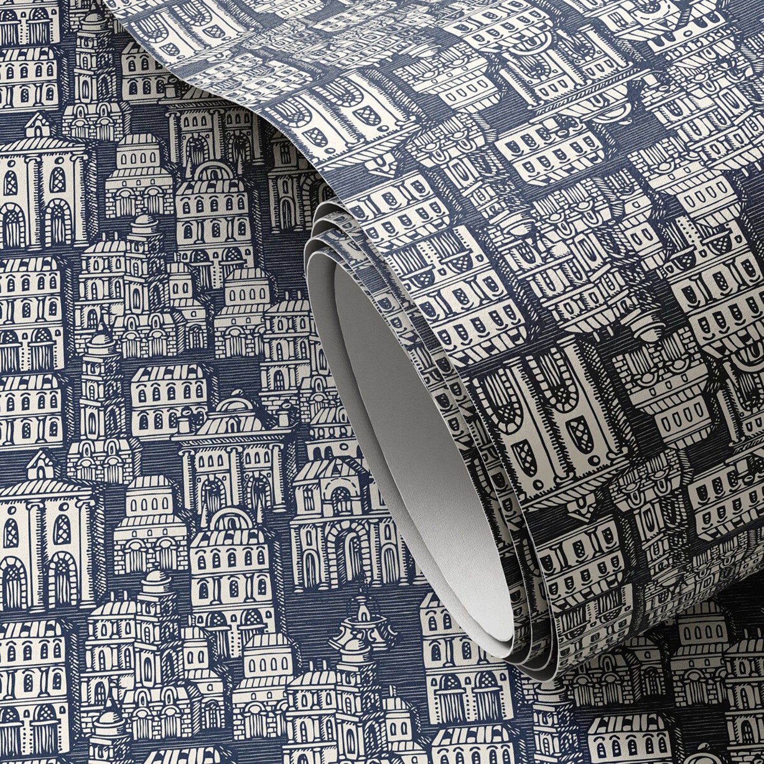 Getty Images x Four Hands Cosmopolis Navy I Wallpaper