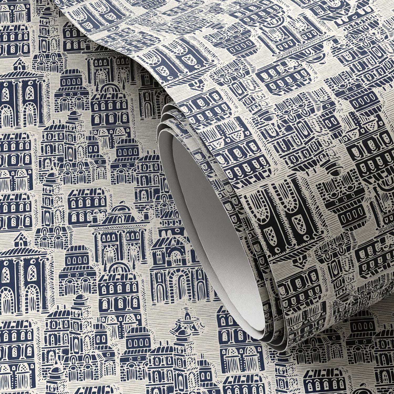 Getty Images x Four Hands Cosmopolis Navy II Wallpaper