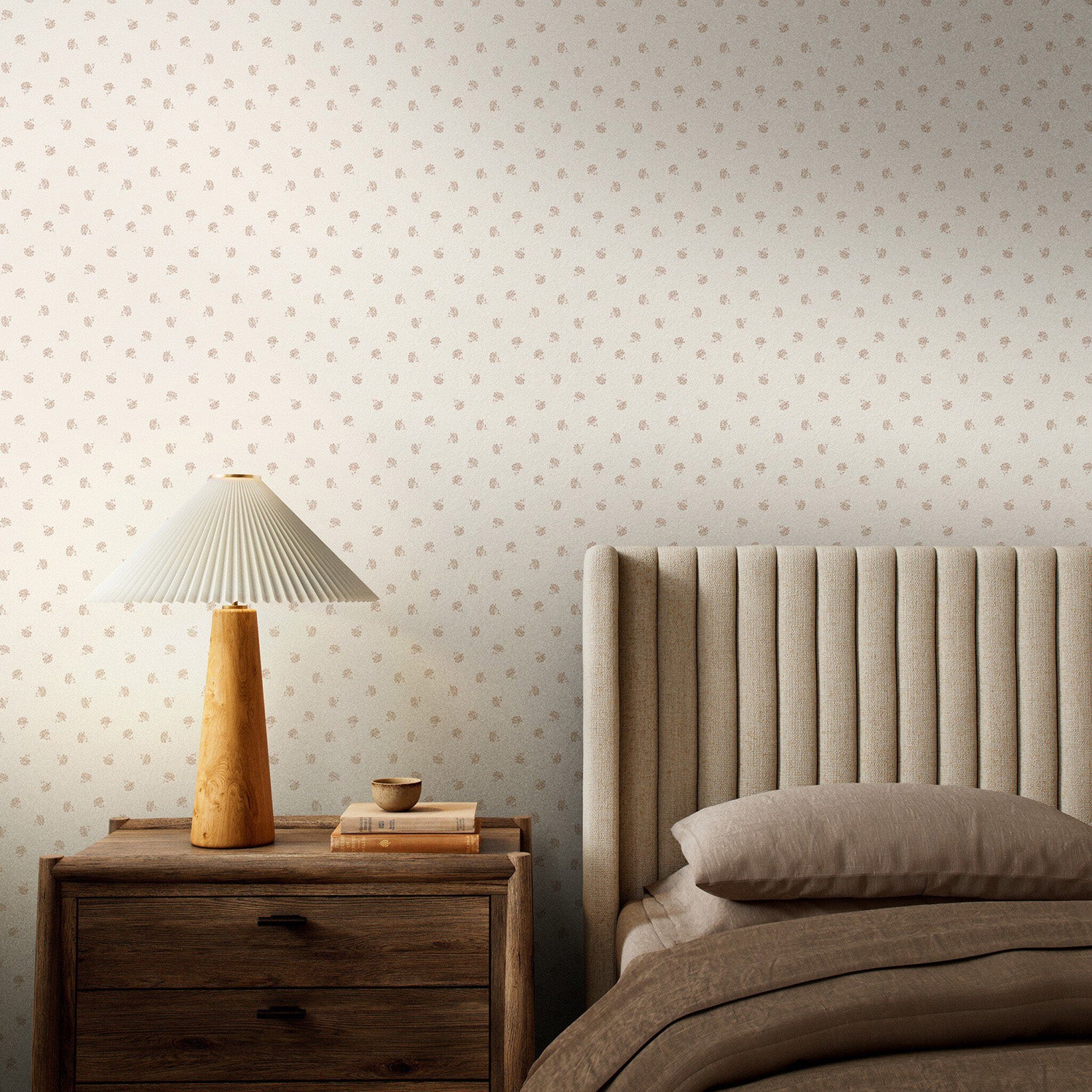 Gold Rush Art Co. x Four Hands Small Floral Tan II Wallpaper