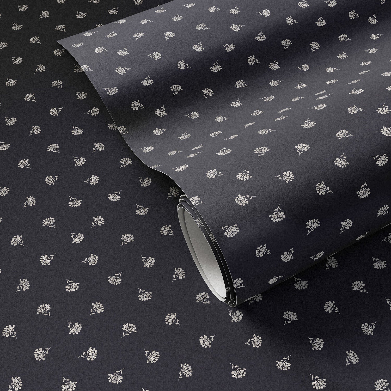 Gold Rush Art Co. x Four Hands Small Floral Black I Wallpaper