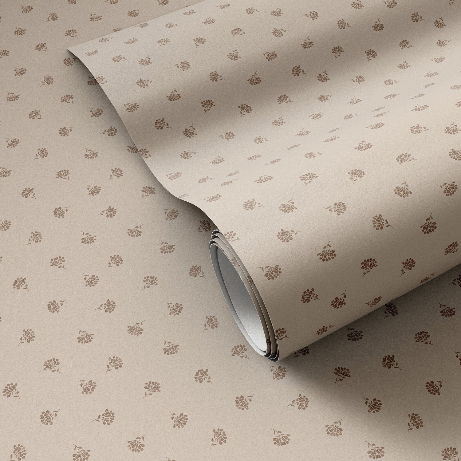 Gold Rush Art Co. x Four Hands Small Floral Taupe II Wallpaper