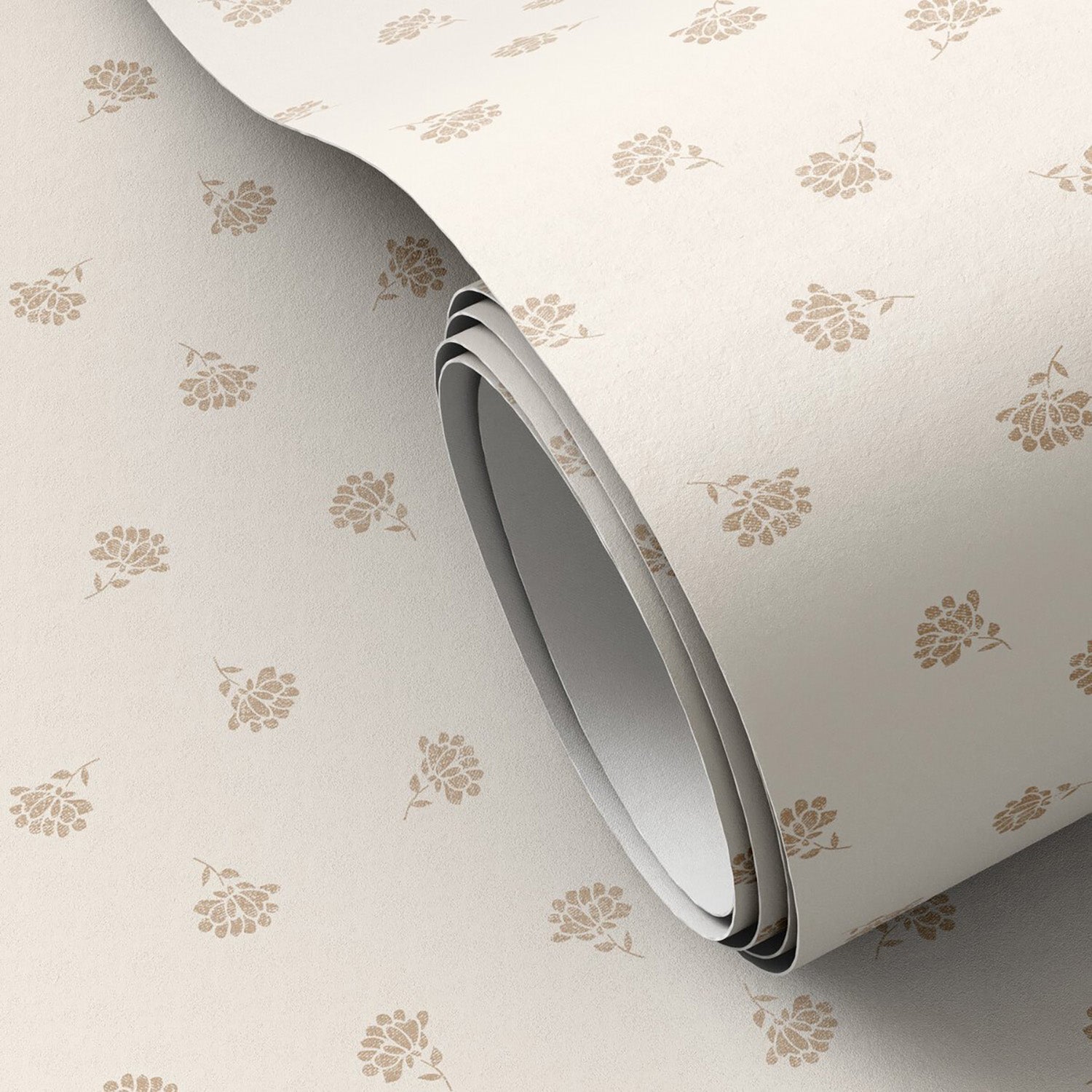 Gold Rush Art Co. x Four Hands Small Floral Tan II Wallpaper