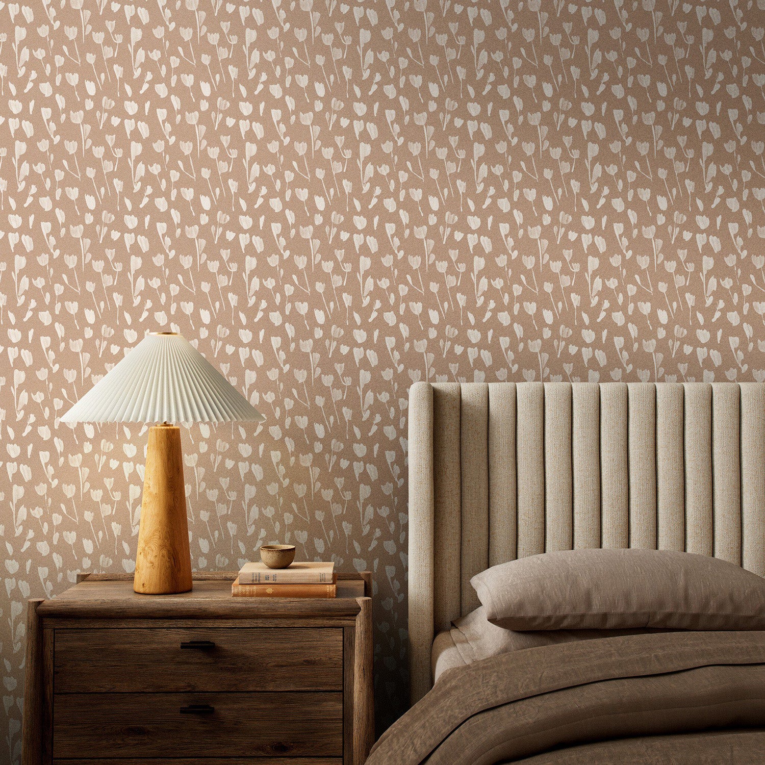 Roseanne Kenny x Four Hands Wild Flowers I Tan II Wallpaper