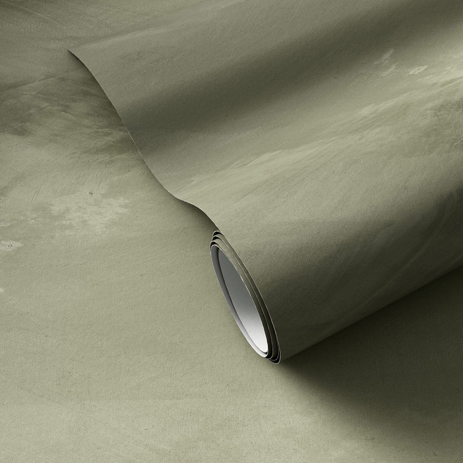 FH Art Studio Limewash Mural Olive Wallpaper