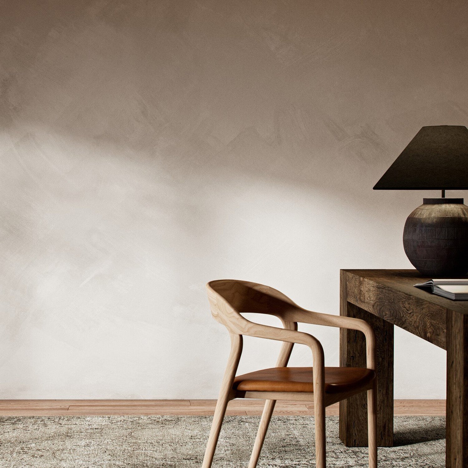 FH Art Studio Limewash Mural Moonbeam Wallpaper