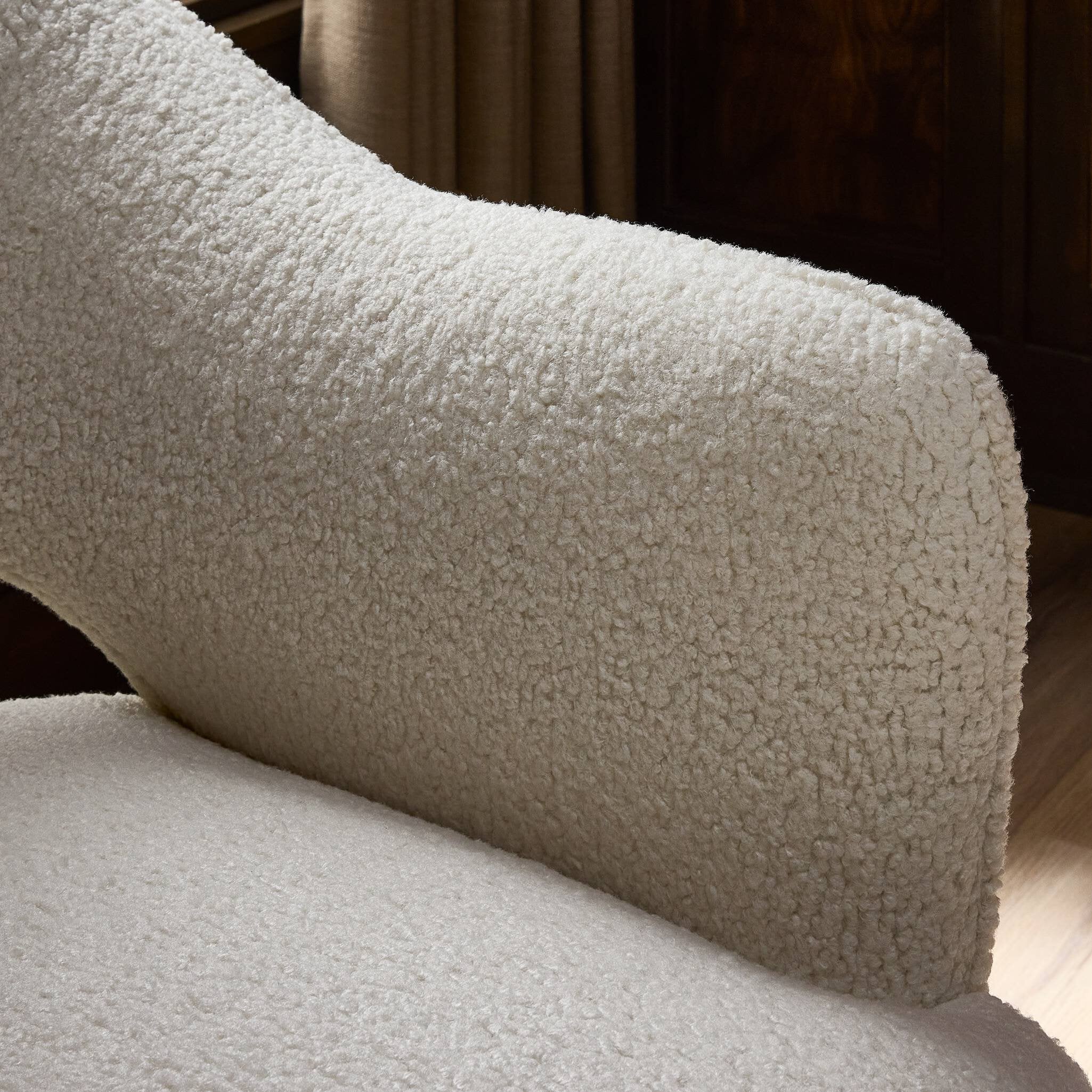 Four Hands Blythe Sheepskin Natural Swivel Chair detail view 4