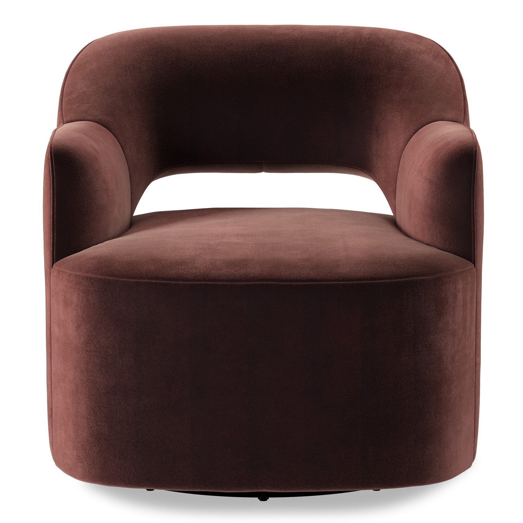 Four Hands Blythe Surrey Plum Swivel Chair front view