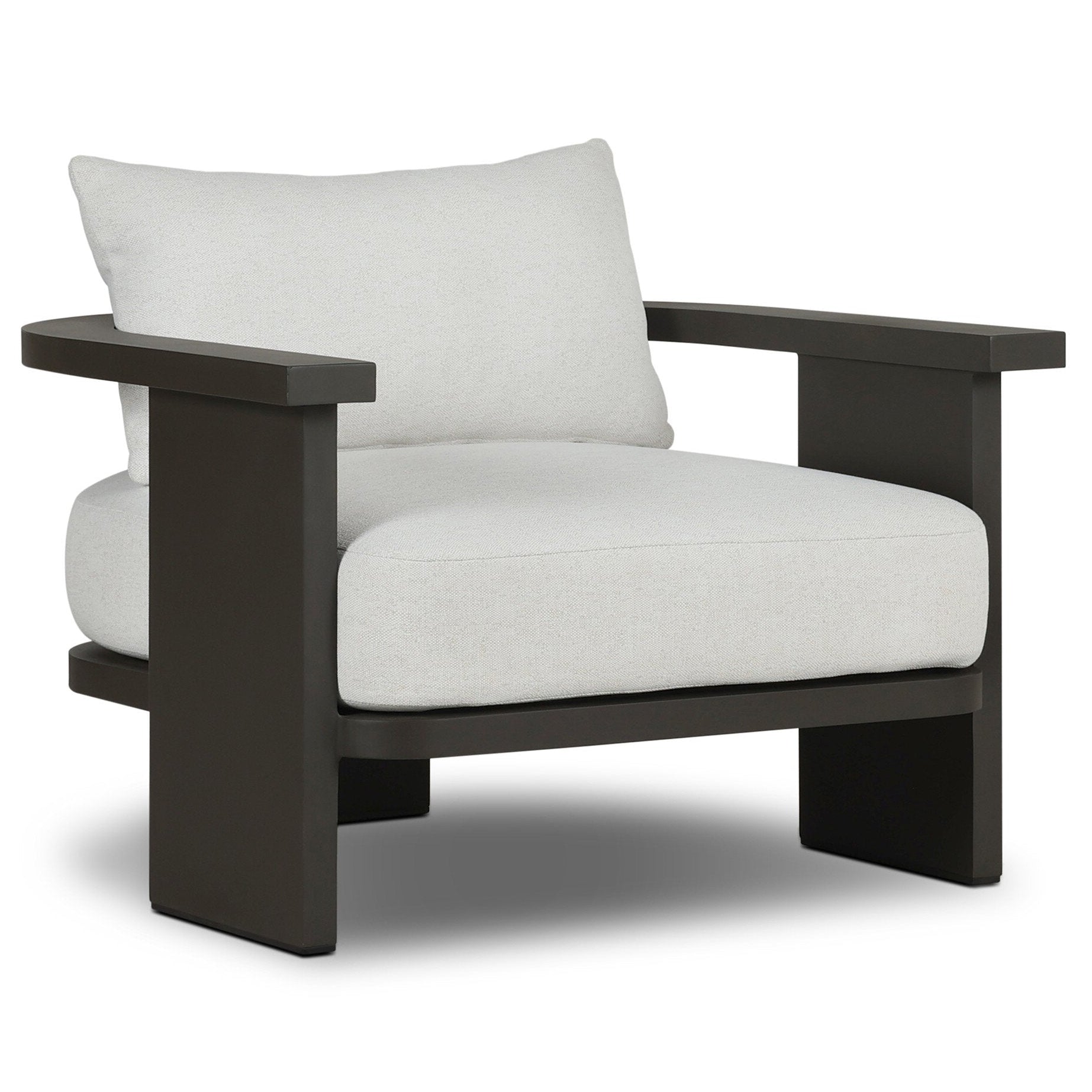 Four Hands Tahana Alessi Linen Metal Outdoor Chair styled view