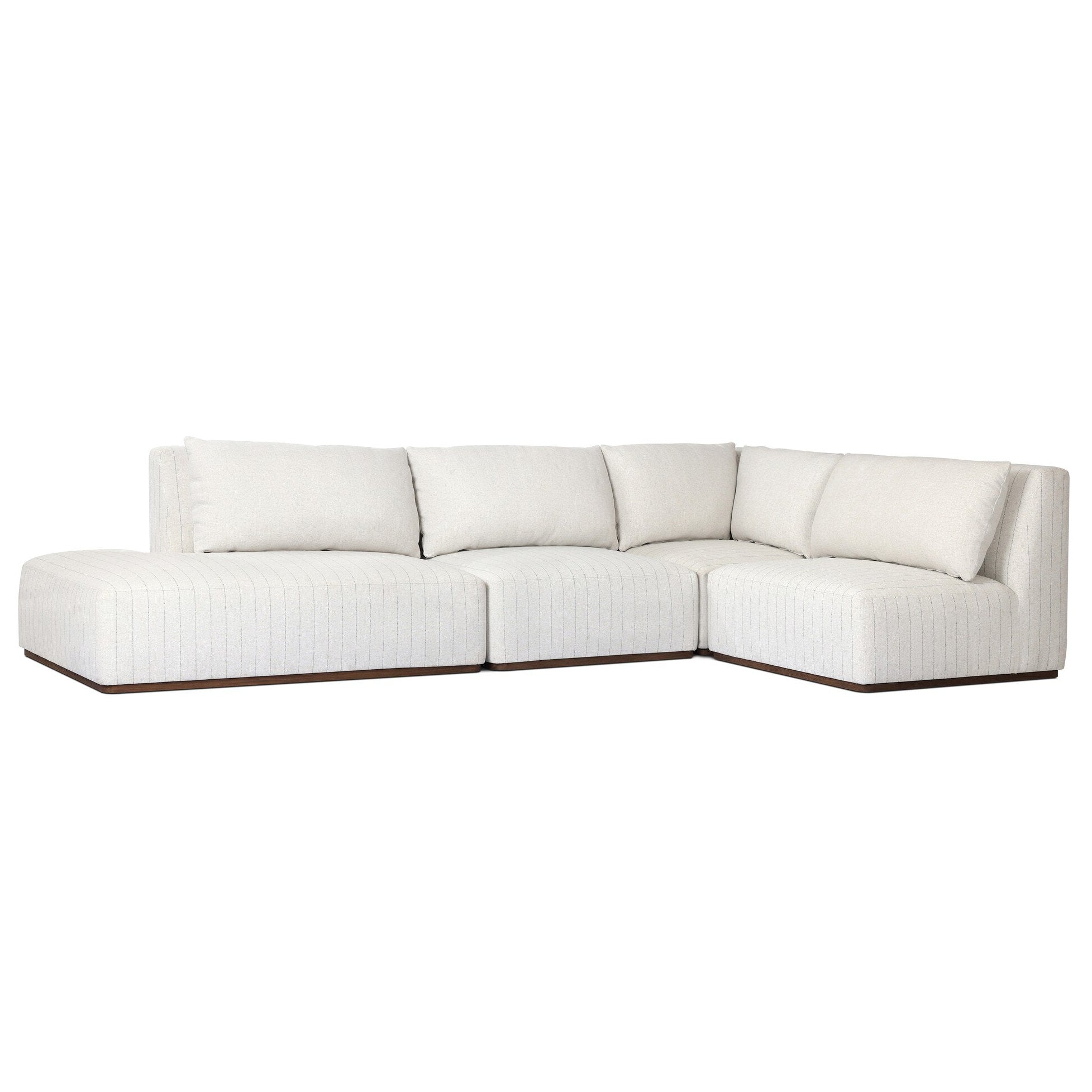 Four Hands Adler Amalfi Natural 4 Piece Outdoor Sectional Sofa styled setting