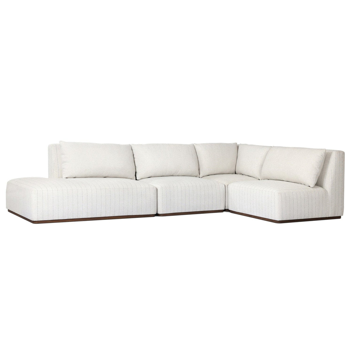 Four Hands Adler Amalfi Natural 4 Piece Outdoor Sectional Sofa styled setting