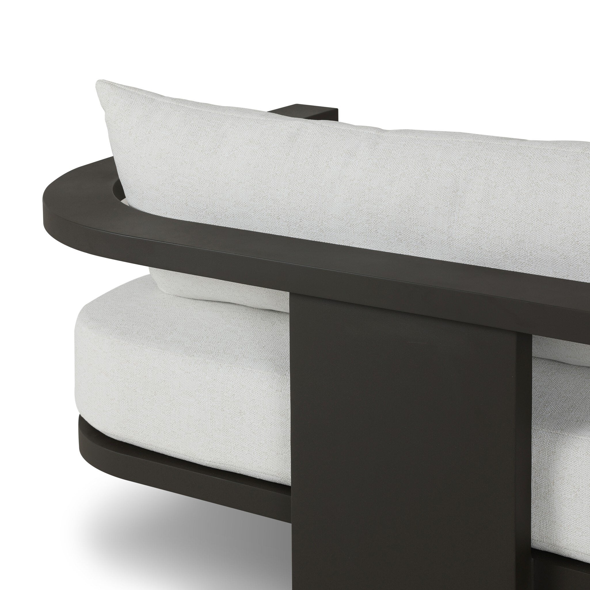 Four Hands Tahana Alessi Linen Metal Outdoor Sofa finish close-up