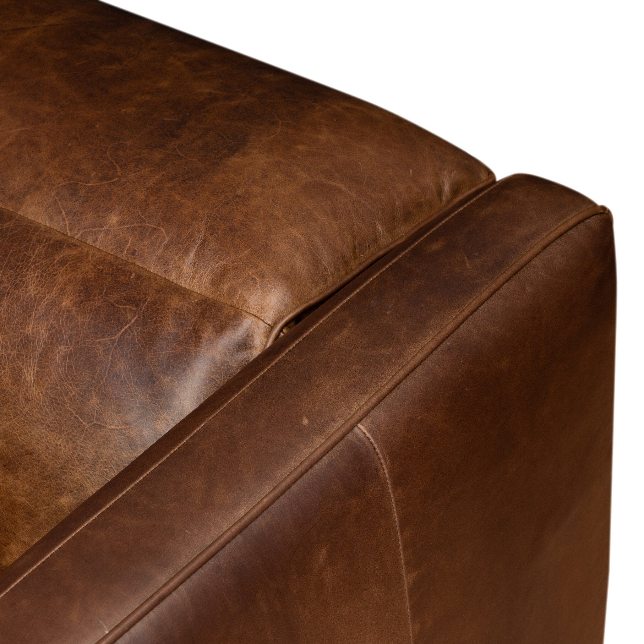 Four Hands Kenlee Raleigh Cigar Power Recliner 5 Piece Sectional Sofa texture close-up