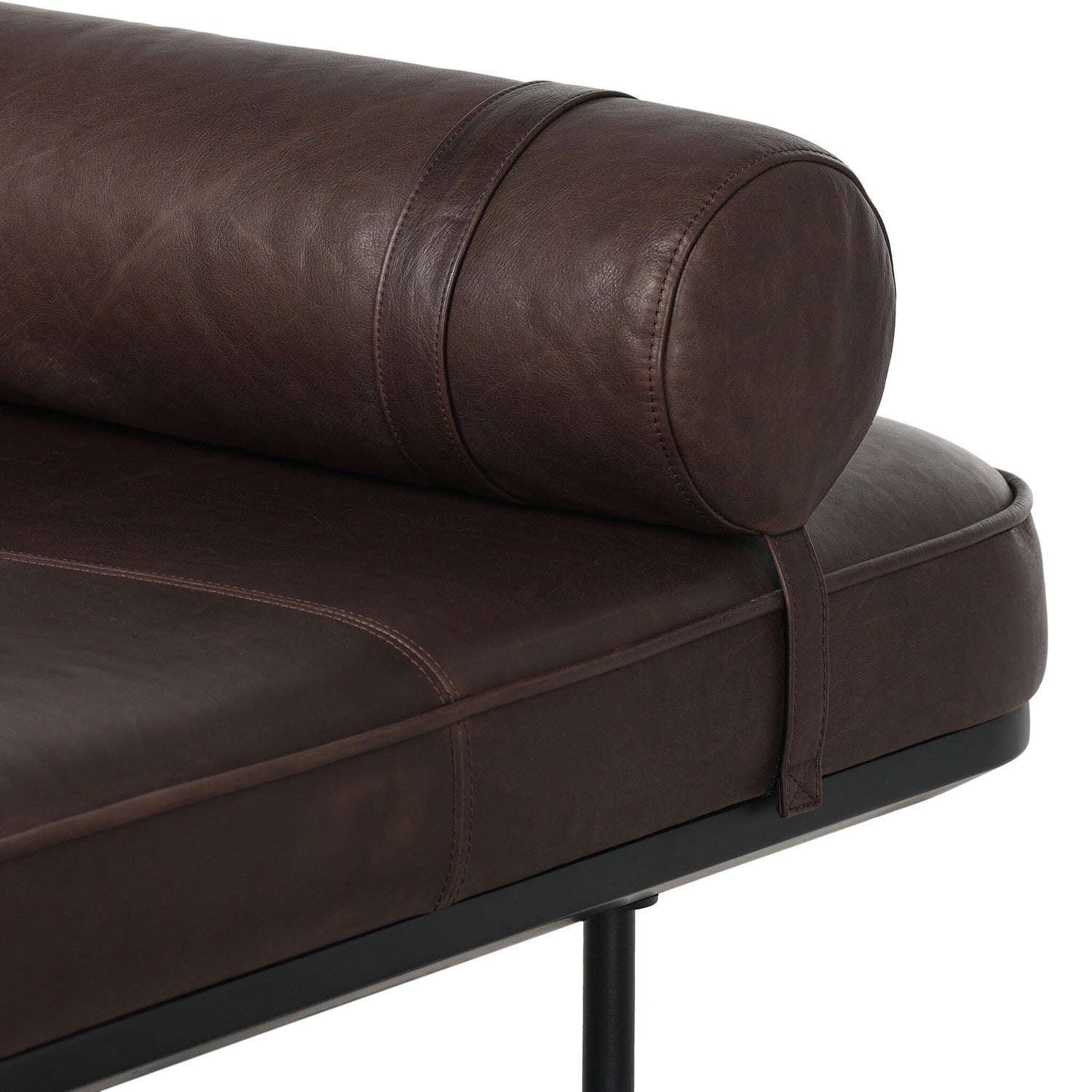 Four Hands Rakesh Leather Chaise Lounge