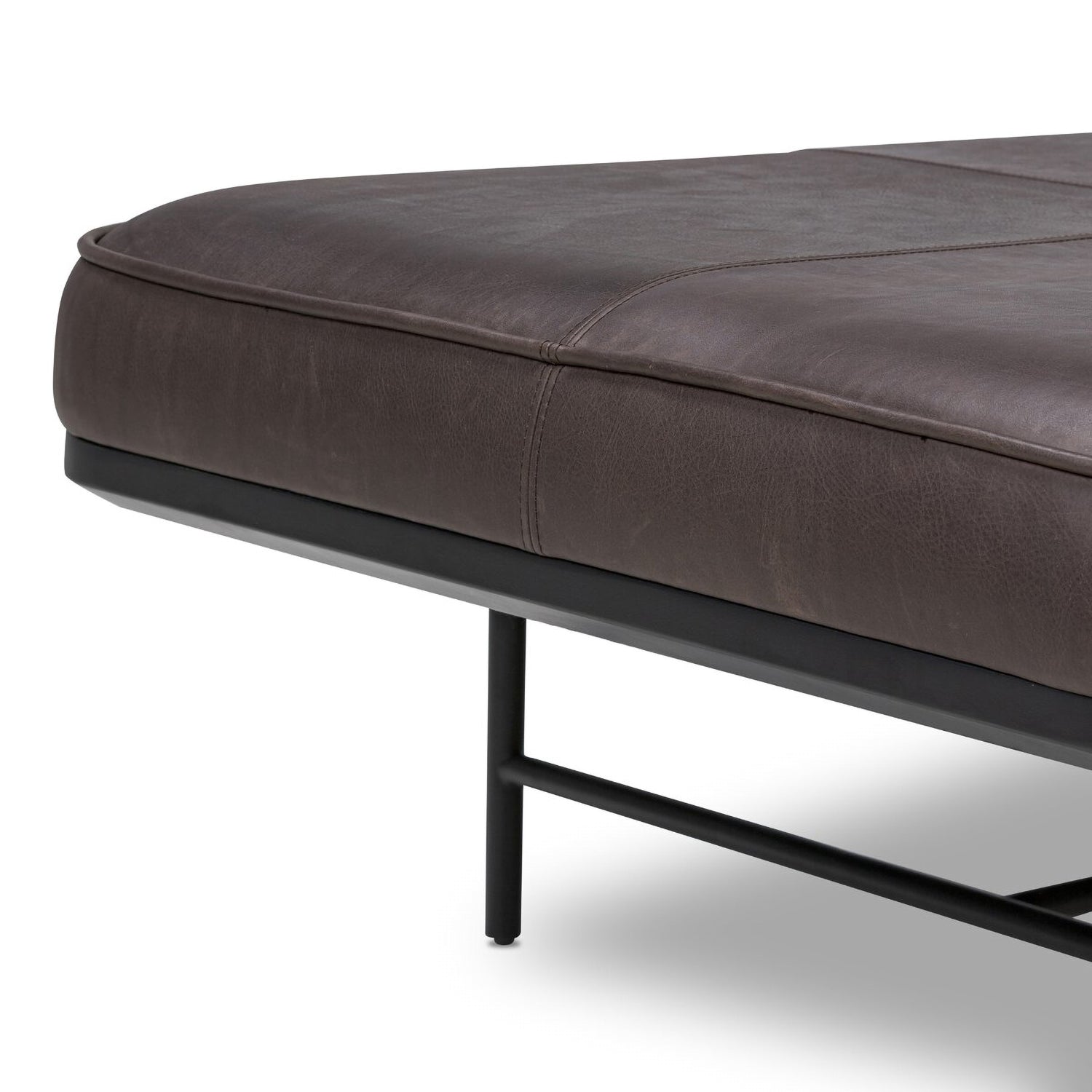 Four Hands Rakesh Leather Chaise Lounge