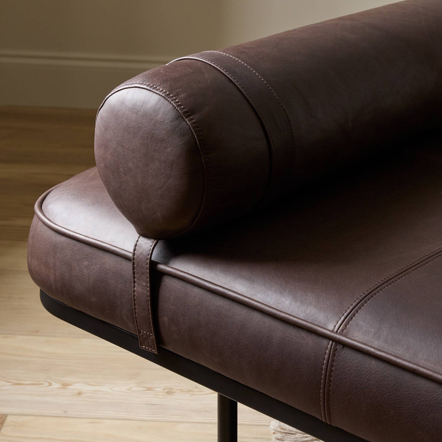 Four Hands Rakesh Leather Chaise Lounge