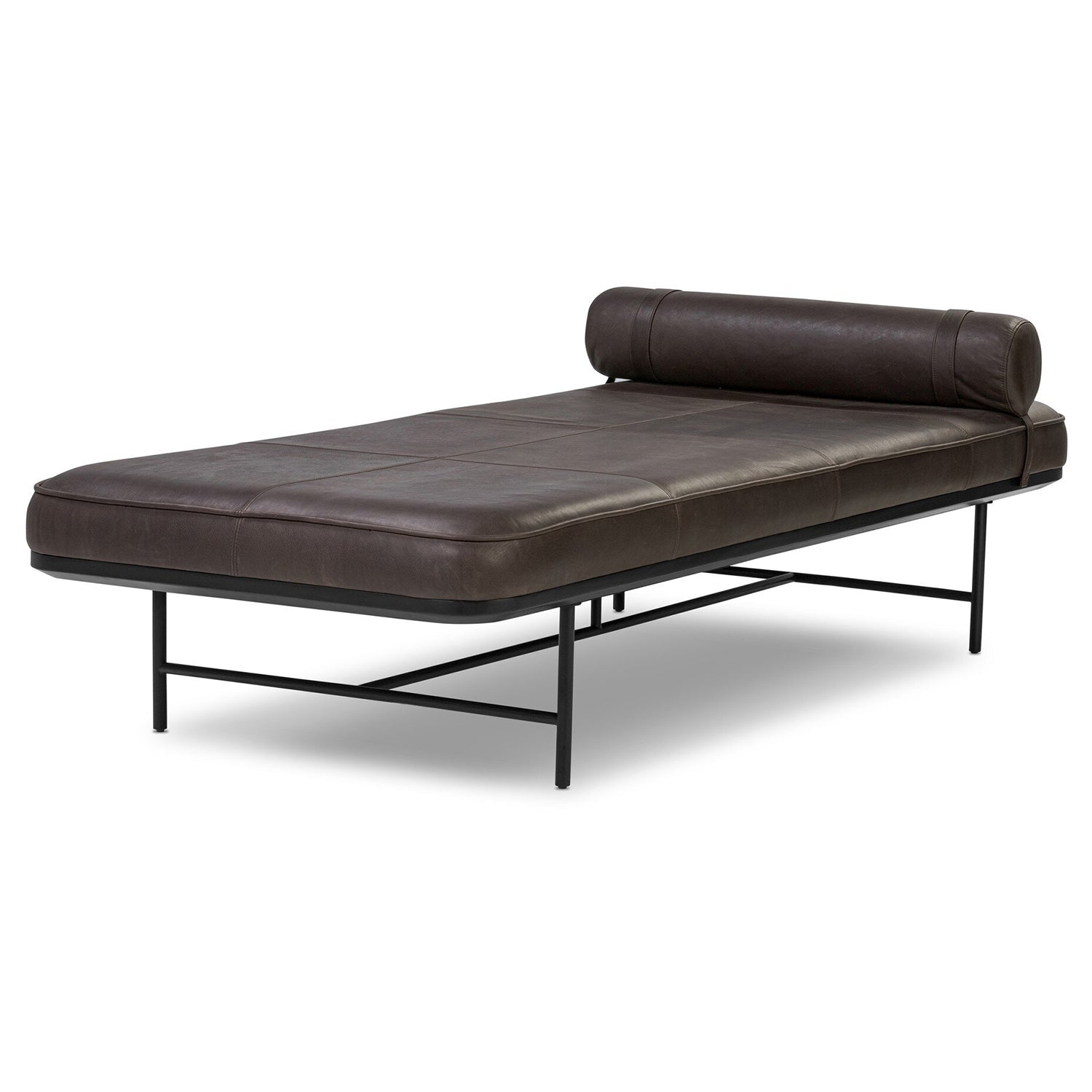 Four Hands Rakesh Leather Chaise Lounge
