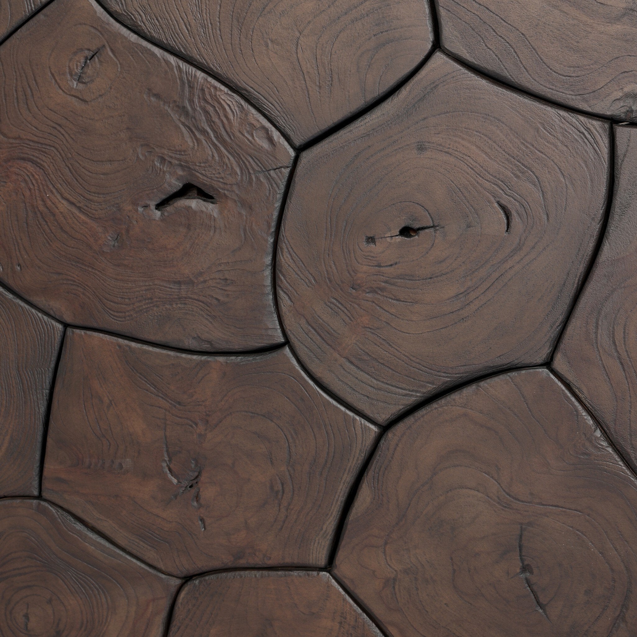 Four Hands Tomlin Saddle Brown-Teak Root Outdoor Console Table detail view