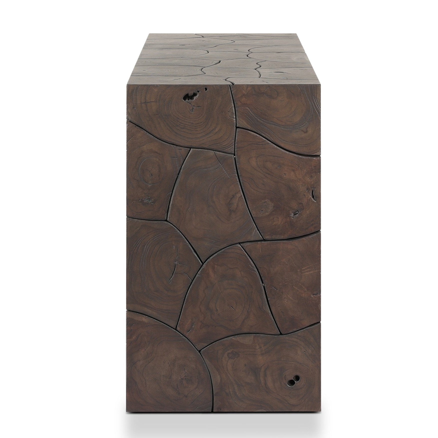 Four Hands Tomlin Saddle Brown-Teak Root Outdoor Console Table side view