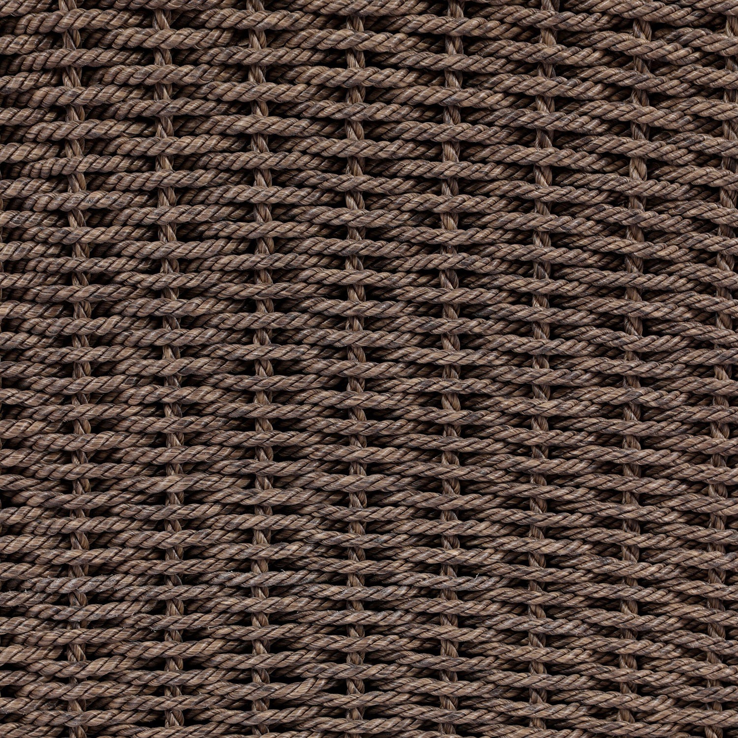 Four Hands Doane Outdoor Chair in dark twisted weave with cream cushion, close-up detail of weave, view 7